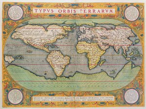 Typus Orbis Terrarum, karta över världen, från Ortelius 